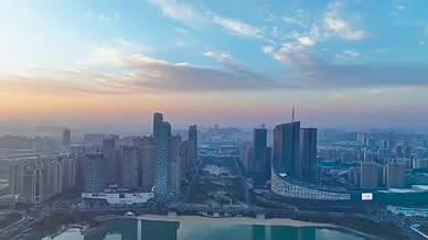 4K航拍合肥城市中心安徽广电合肥政务中心视频的预览图